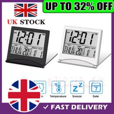 Digital Lcd Weather Station Folding Date Desktop Temperature Travel Alarm Clock