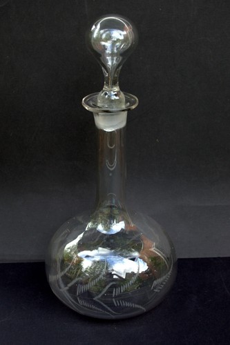Vintage hand blown etched