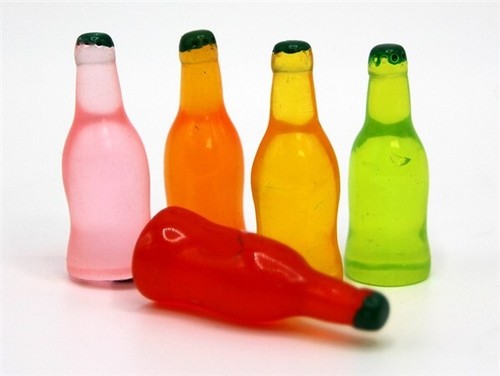 Dolls house fizzy pop bottles - house,