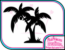 Beach E Tropical Vinyl Sticker Car Camper VW Palm Tree Island Wall Poster Decal