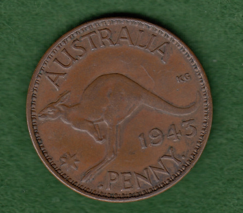 Australia 1943 penny - penny, george