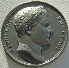 Napoleon, French Eagle on Volga, White Metal Restrike Medal Andrieu 39mm, 30.43g