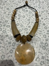 Buffalo horn beaded - buffalo, necklace