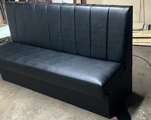 Black vinyl upholstered - black,
