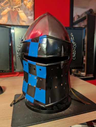 Steel visored barbute helmet - visored,