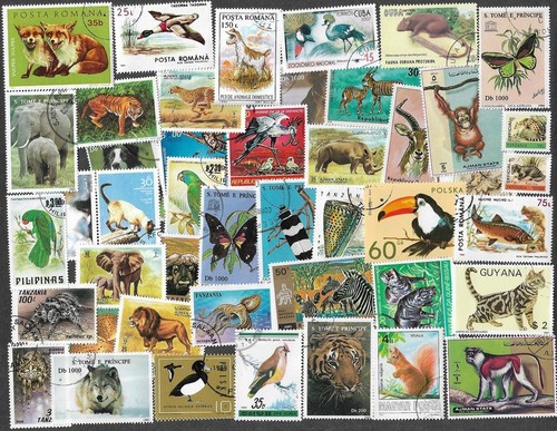 Animals nature stamps 100 - animals, on