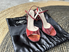Madam Pivot Tango Shoes, Dark Red Satin, Size 37 EU, UK4, Heel 85