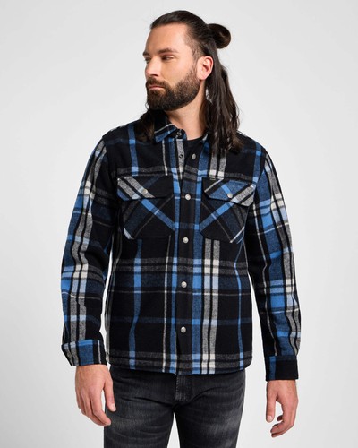 Lee 101 wool overshirt black - wool,