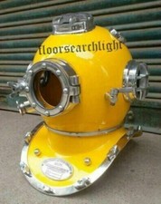 Diving Helmet Yellow & Chrome