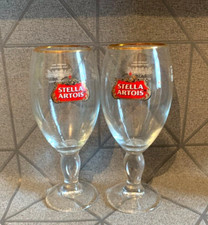 Stella Artois Half Pint Chalice Glasses x 2 Brand New