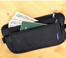 TRAVEL BUM BAG WAIST BELT DISCREET MONEY ZIPPED PASSPORT WALLET POUCH SECURITY