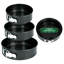 3PCS NON-STICK BAKING SPRINGFORM ROUND CAKE TIN TRAY PAN SET KIT SPRING LOADED