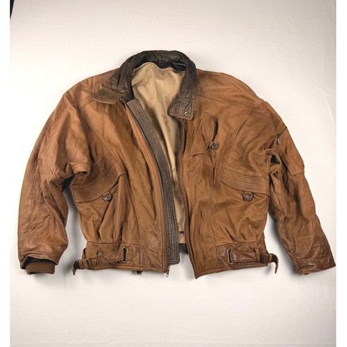 Vintage leather bomber jacket - leather,