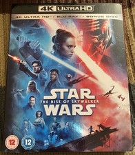 Star Wars Episode 9 The Rise of Skywalker Blu Ray 4K Ultra + Bonus Disc, Sealed