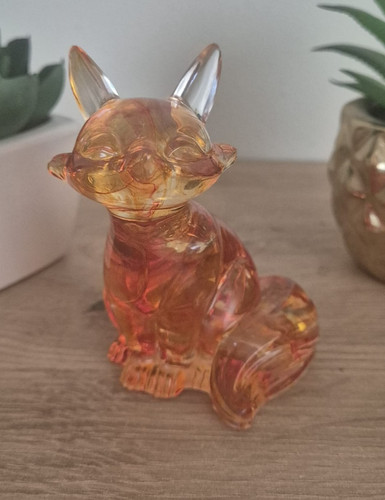 Resin fox figure home - home, decor-