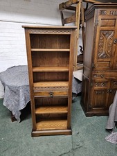 OLD CHARM NARROW OAK BOOKCASE