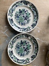 Lovely Pair of HarewoodEnglish Ironstone plates. Chinese garden pagoda style 