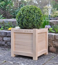 Personalised oak planter - personalised,