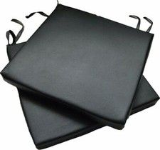 2 Black Faux Leather Square