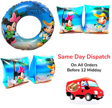 Swimming Inflatable Kids Mickey Minnie Mouse Swim Ring Armbands Pool Float Aid