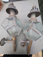 Pair Antique Vintage Lantern Coach Lamp Light With Bracket, Outside Lamp