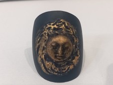 Vintage Wood Carved Face Ring