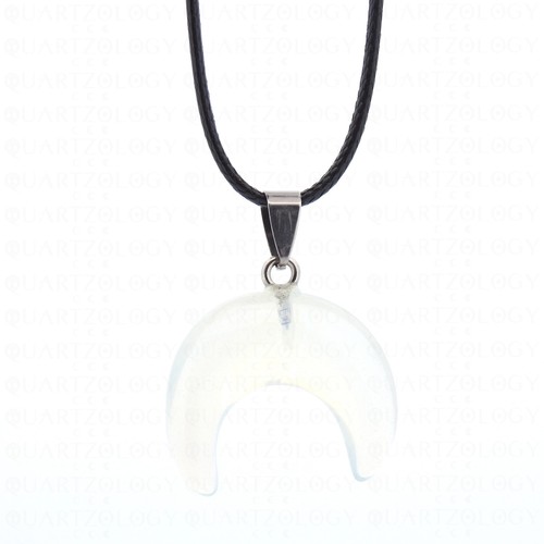 Crescent moon pendant opal - crescent,