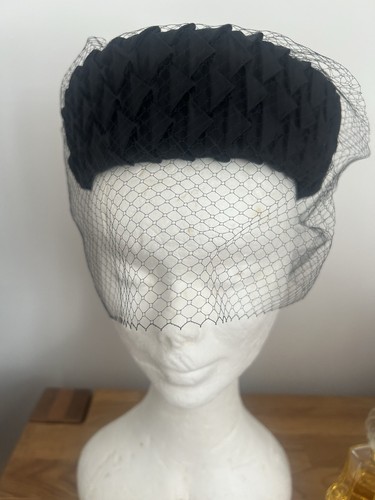 Ladies black veiled - ladies, pillbox