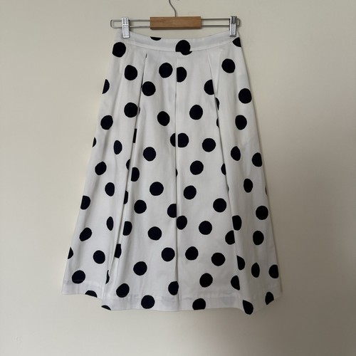 Boden white navy - polka, dot