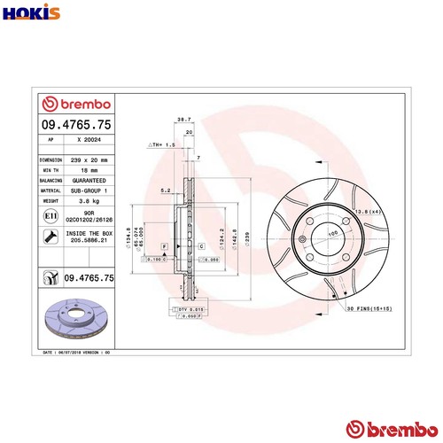 Brake disc 4765 75 - 2x,