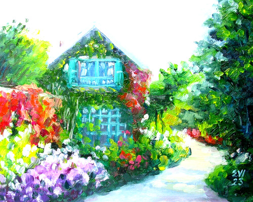 Summer house original oil - summer,