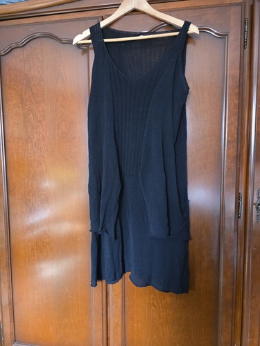 Black linen blend dress - linen,