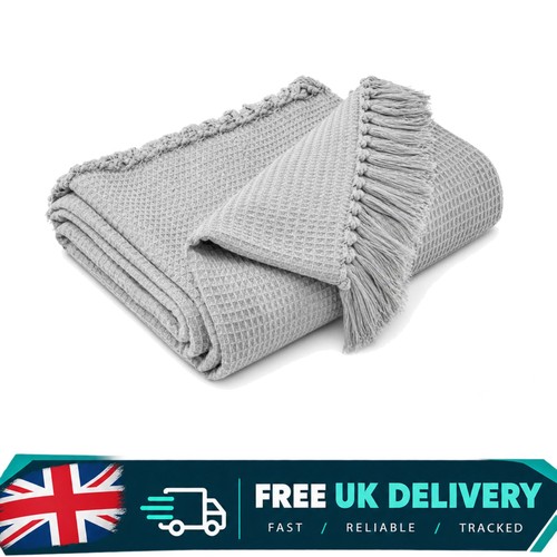 Cotton waffle throw - cotton, single