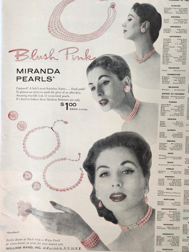 Miranda blush pink pearls - blush,