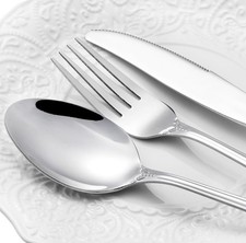 Cididu 40 Pieces Retro Royal Silverware Set for 8, Stainless Steel Flatware... 