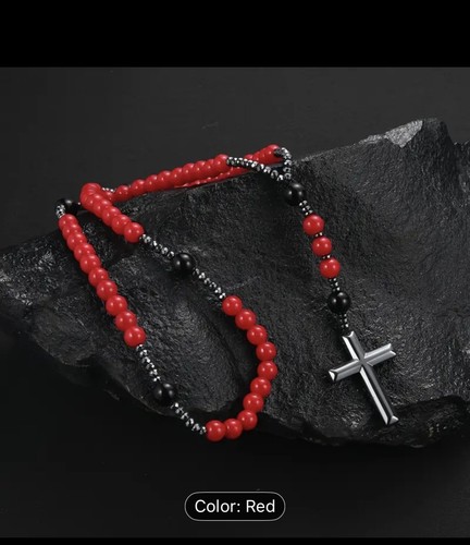 Red rose mary - rose, beads