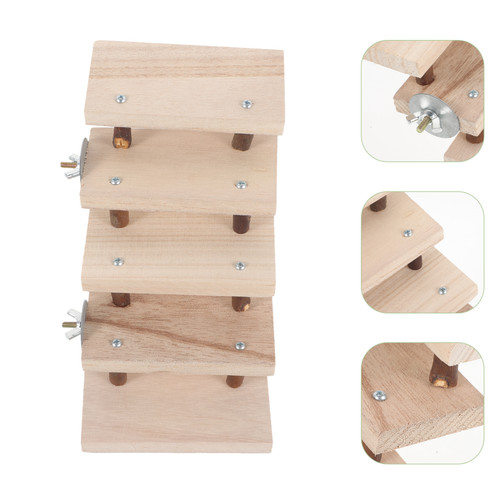 Beige wooden hamster ladder - beige,