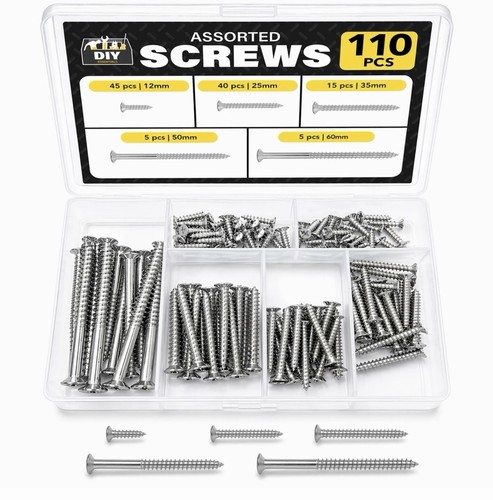 110pk assorted wood - assorted, screws