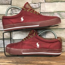 Polo Ralph Lauren Men’s Vaughn-Ne Burgundy Fabric/Leather Canvas Trainers UK 7.5