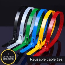 Releasable Reusable Cable Ties 7.6mm or 4.8mm Wide Nylon Zip Tie Wraps