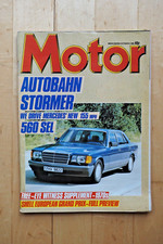 Motor Magazine October 1985. + 1970s Supplement. Mercedes 560 SEL Cars Motoring