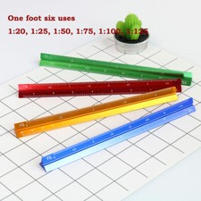 Triangular Scale Ruler 15cm Draughtsmens Ruler Scale Rule 1:20-1:125 6 type