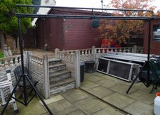 3m DJ Truss Light Stands Rig Lighting Goal Post Stand Disco Backdrop White Lycra