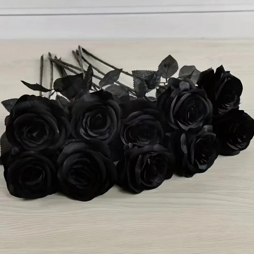 Black artificial rose - black, flowers