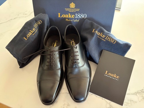 Loake 1880 black calf leather - black,