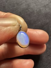 Vintage Tested Sterling Silver Opal Small  Heart Pendant