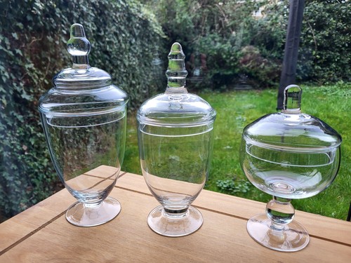 Set glass apothecary jars - of,
