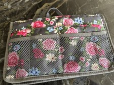 Handbag Organiser Zip Up Multiple Pockets Floral 