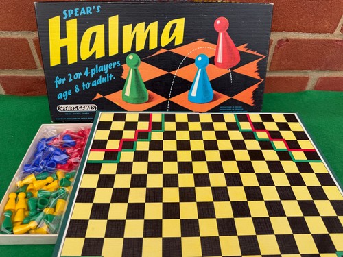 Halma vintage board game fully - halma,