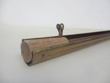 Victorian Brass Curtain Pole Old Rail Hanger French Gilt Antique Ribbed 59"L